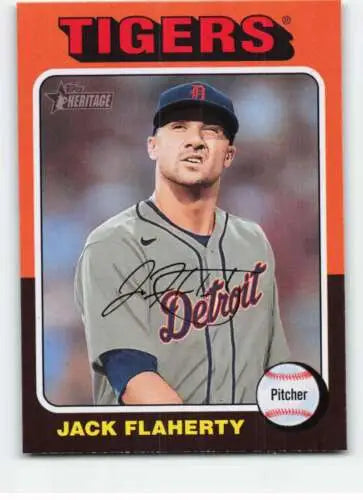 Jack Flaherty baseball card from 2024 Topps Heritage with original gloss finish