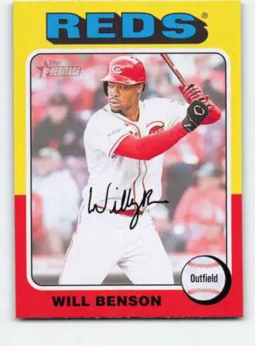 Will Benson baseball card from 2024 Topps Heritage showcasing original gloss and detail