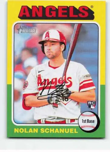 Nolan Schanuel 2024 Topps Heritage #389 NM-MT RC baseball card with original gloss