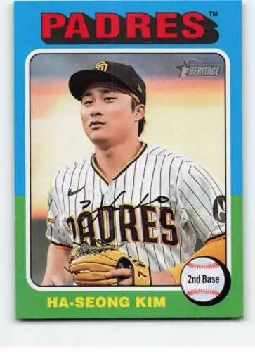 Ha-Seong Kim 2024 Topps Heritage #417 baseball card with original gloss for Padres fans