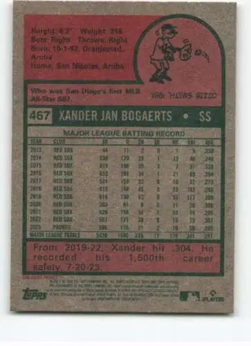 2024 Topps Heritage #467 Xander Bogaerts baseball card with original gloss finish