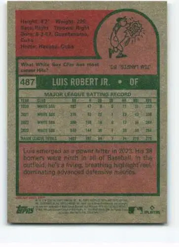 2024 Topps Heritage #487 Luis Robert Jr. baseball card with original gloss, White Sox