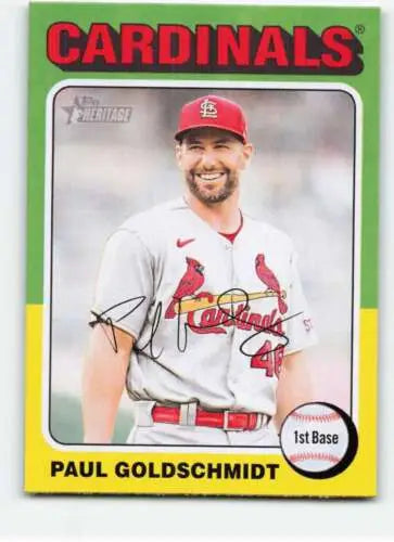 2024 Topps Heritage #490 Paul Goldschmidt baseball card with original gloss, NM-MT condition