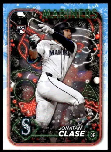 2024 Topps Holiday H14 Jonatan Clase Rookie Blue Jays baseball card in original gloss