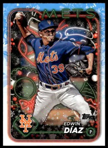 2024 Topps Holiday H19 Edwin Diaz baseball card with original gloss and NM-MT condition