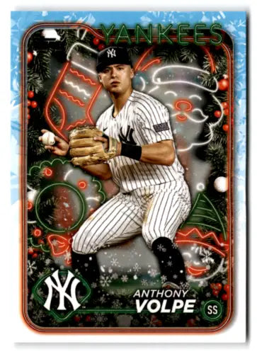 H24 Anthony Volpe Topps Holiday baseball card with original gloss featuring Yankees star