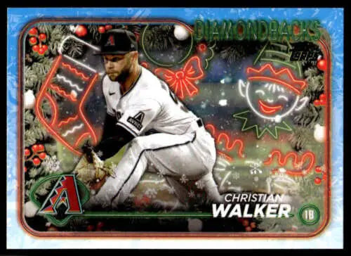 2024 Topps Holiday H32 Christian Walker baseball card with original gloss from Diamondbacks