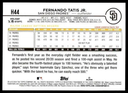 2024 Topps Holiday H44 Fernando Tatis Jr. baseball card with original gloss, Padres