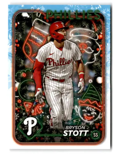 2024 Topps Holiday H54 Bryson Stott baseball card with original gloss, NM-MT Phillies