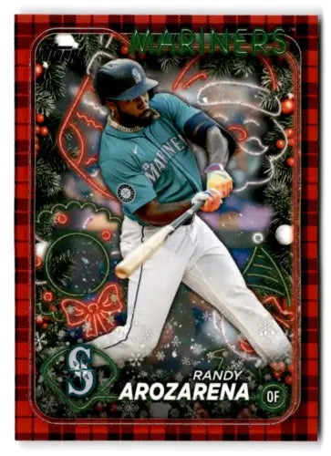 2024 Topps Holiday Plaid H138 Randy Arozarena baseball card with original gloss finish