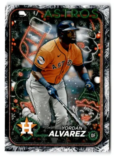 Yordan Alvarez 2024 Topps Holiday Holiday Tree baseball card with original gloss finish