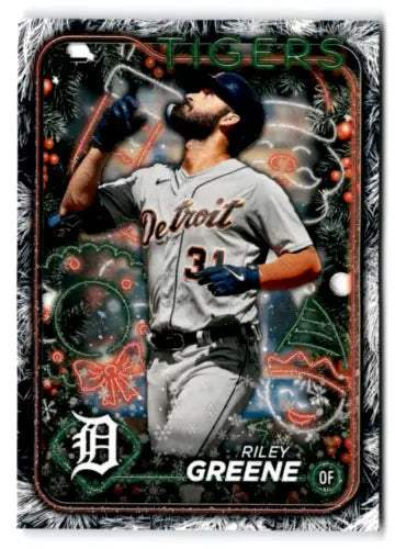 Riley Greene baseball card from 2024 Topps Holiday Holiday Tree with original gloss finish