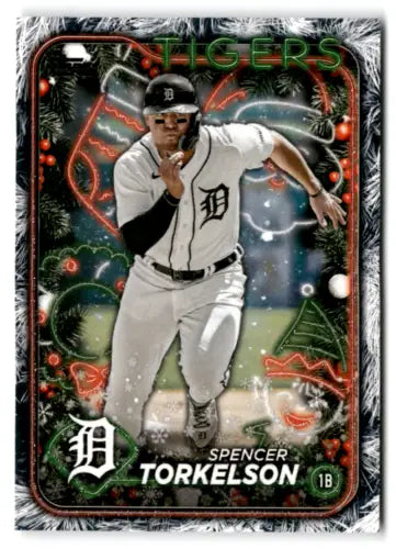 Baseball card of Spencer Torkelson from 2024 Topps Holiday Holiday Tree set