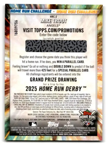 Mike Trout 2024 Topps Home Run Challenge trading card with original gloss details