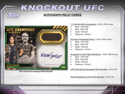 UFC Champions autograph relic trading card in 2024 Topps Knockout UFC Hobby Box