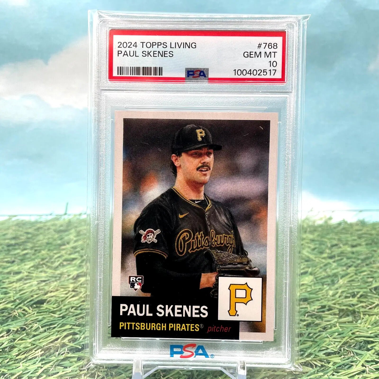 Graded Topps Living Paul Skenes RC #768 Pirates PSA 10 baseball card for collectors