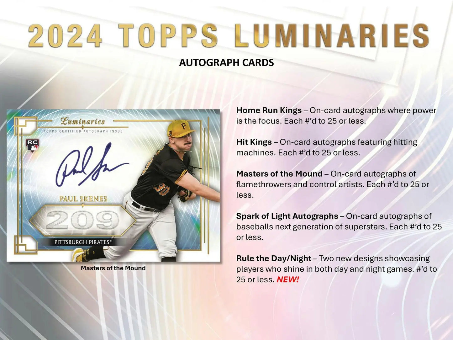 2024 Topps Luminaries Baseball Hobby Box showcasing Home Run Kings autograph card details