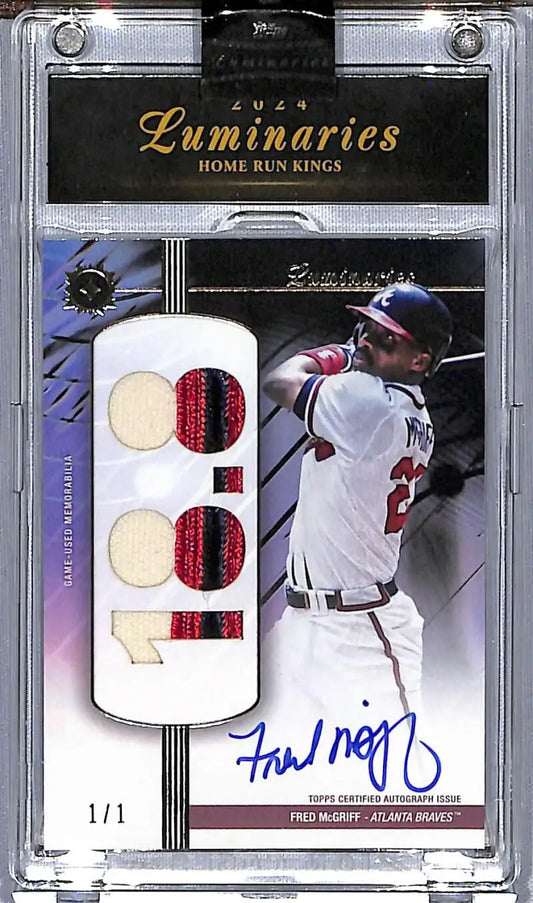 Fred McGriff baseball card from 2024 Topps Luminaries with autographed 1/1 design