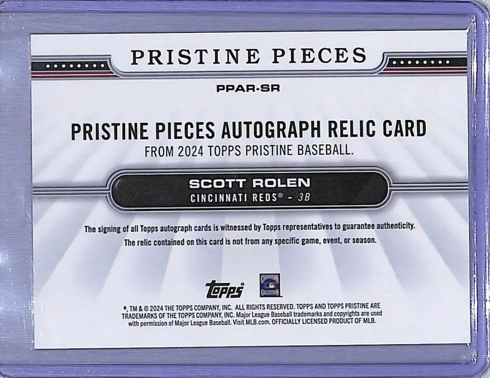 Scott Rolen Cincinnati Reds Topps Pristine Pieces Gold Autograph Relic Card 2024