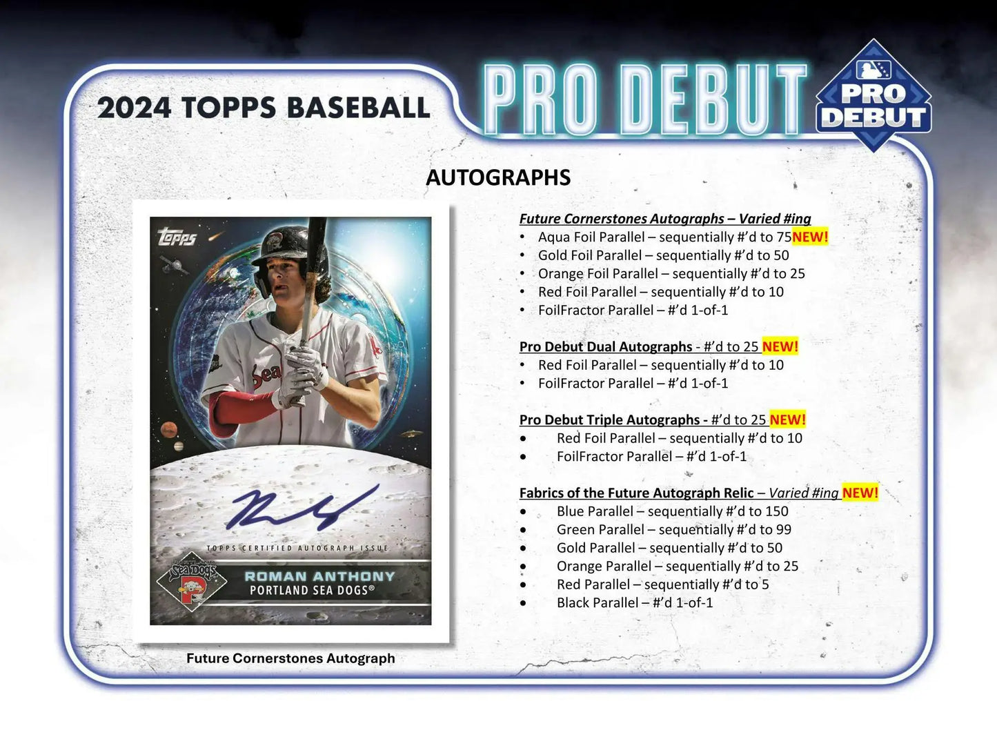 2024 Topps Pro Debut Baseball Hobby Box details including foil parallel specifications