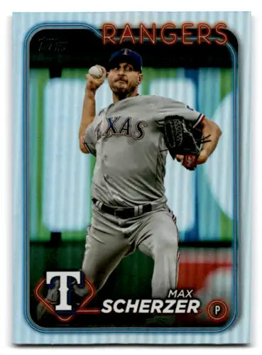 2024 Topps Rainbow Foil Max Scherzer Baseball Card with original gloss NM-MT Rangers