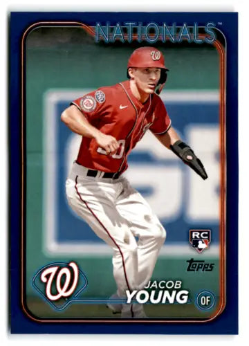 Jacob Young baseball card from 2024 Topps Royal Blue set, NM-MT RC Rookie Nationals