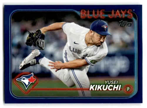 Yusei Kikuchi baseball card from 2024 Topps Royal Blue #510 with original gloss finish