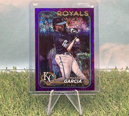 Maikel Garcia Purple Foil Baseball Trading Card 422/799 Kansas City Royals