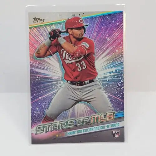 Baseball card of Christian Encarnacion-Strand in batting stance from Topps Series MLB Chrome