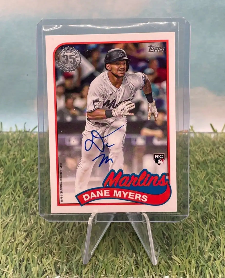 Signed Dane Myers baseball card from 2024 Topps 35th Anniversary Auto Miami Marlins