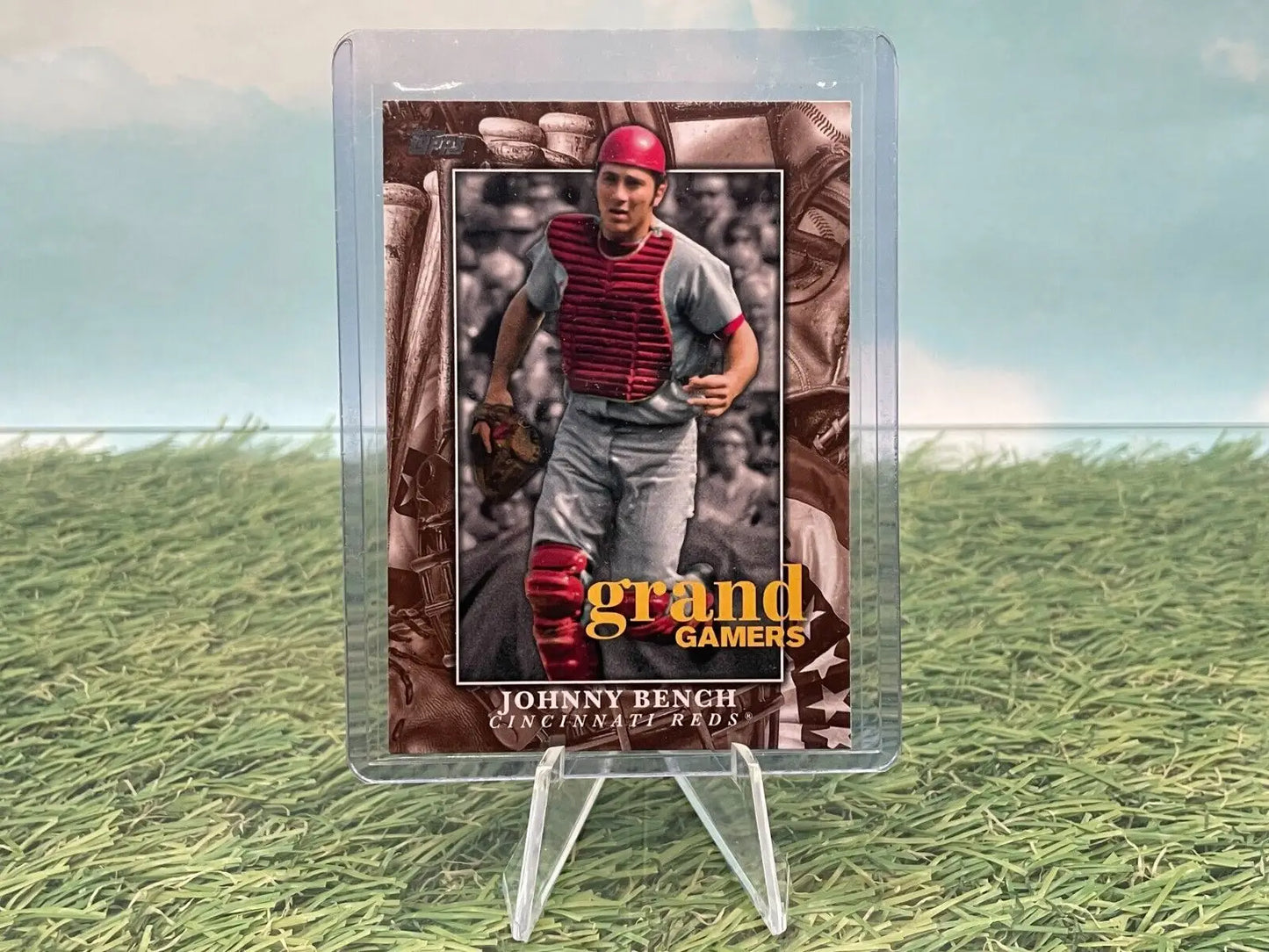 Johnny Bench baseball card from 2024 Topps Series 1 Grand Gamers Cincinnati Reds