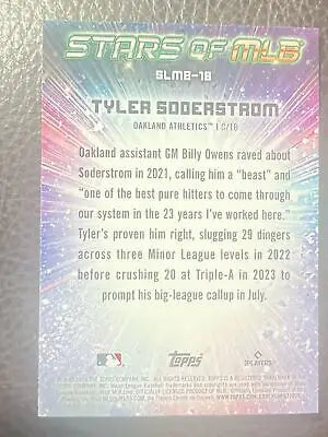 Tyler Soderstrom baseball card from 2024 Topps Series Stars of MLB #SLMB-18