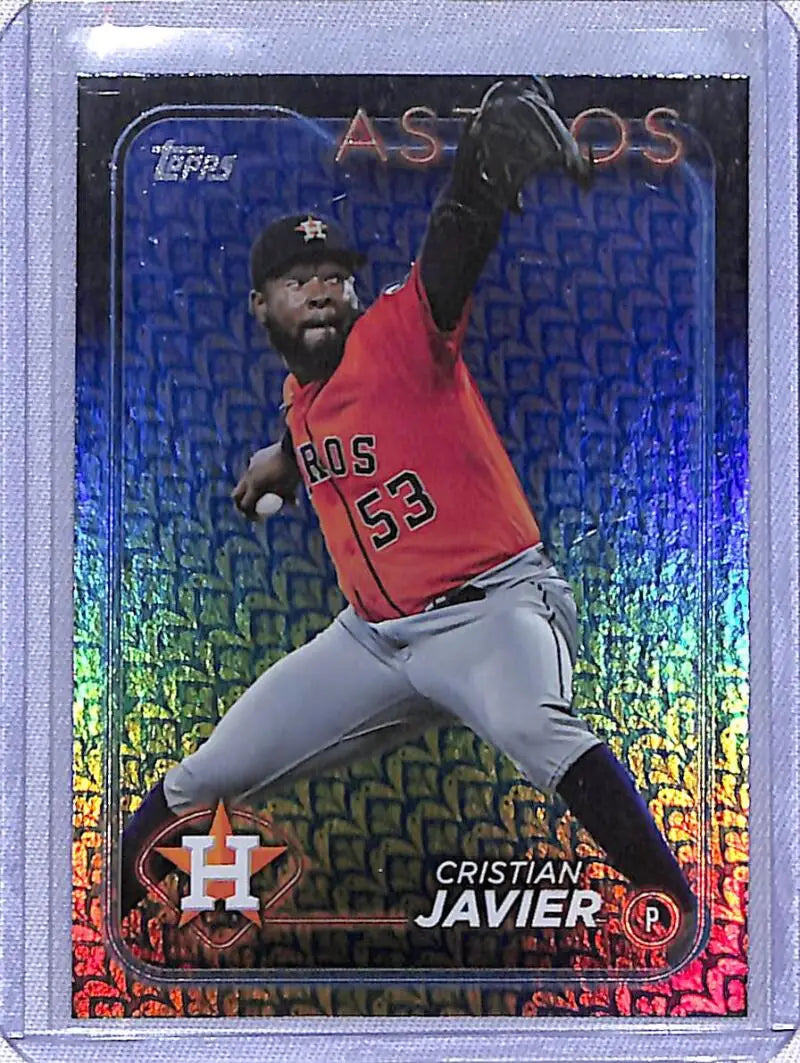 Baseball card of Cristian Javier in red jersey number 53 from Topps Series 2024 NM-MT