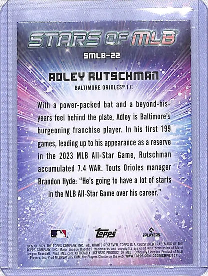 Baseball trading card of Adley Rutschman from Topps Series One for Baltimore Orioles