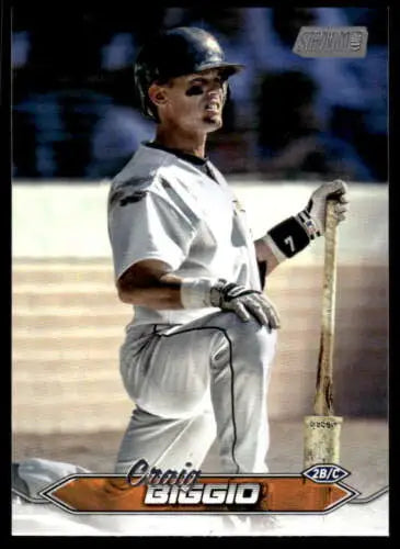 Craig Biggio baseball card from 2024 Topps Stadium Club with original gloss, Astros