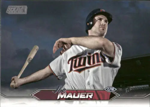 Joe Mauer baseball card from 2024 Topps Stadium Club featuring original gloss design