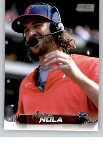 Aaron Nola 2024 Topps Stadium Club baseball card with original gloss, Phillies collectible