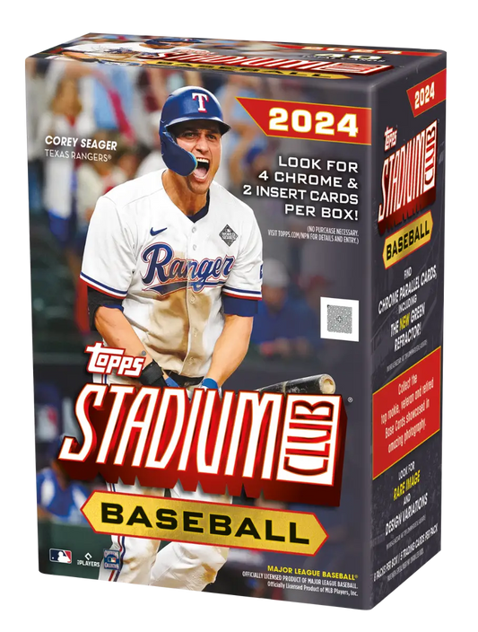 2024 Topps Stadium Club Baseball Value Box featuring Texas Rangers player artwork