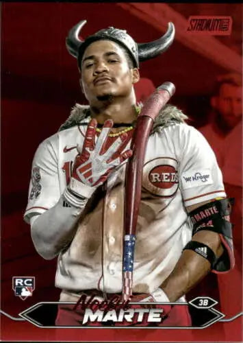 Noelvi Marte 2024 Topps Stadium Club Red Foil Rookie Baseball Card with original gloss