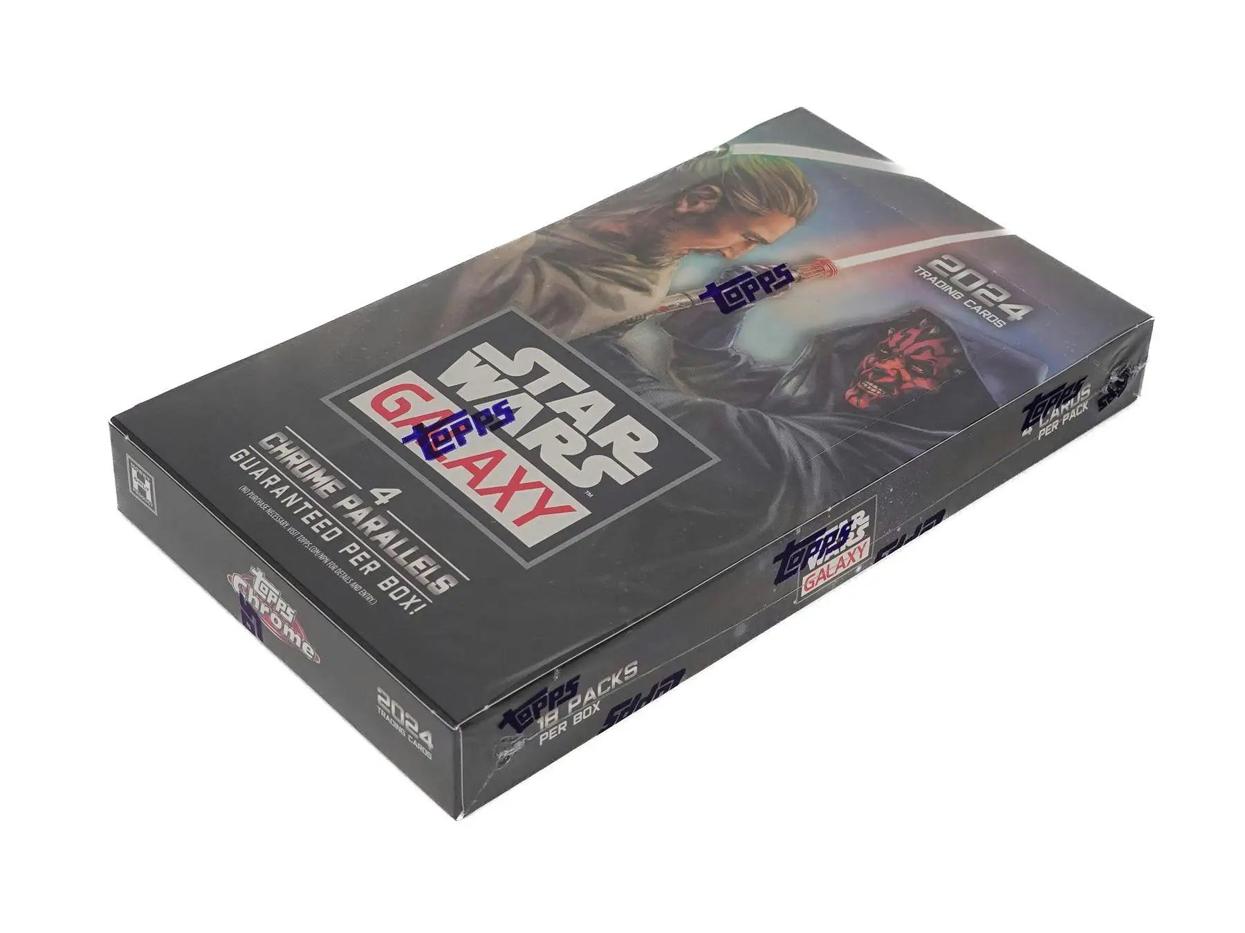 Trading card box with Star Wars Galaxy Series 2 artwork and refractor parallel design