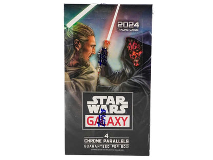 2024 Topps Star Wars Chrome Galaxy Hobby Box featuring Jedi and Sith with lightsabers