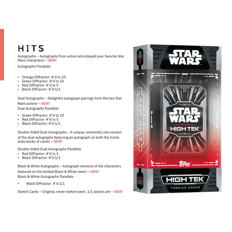 2024 Topps Star Wars Hi-Tek Hobby Box with red and black design elements