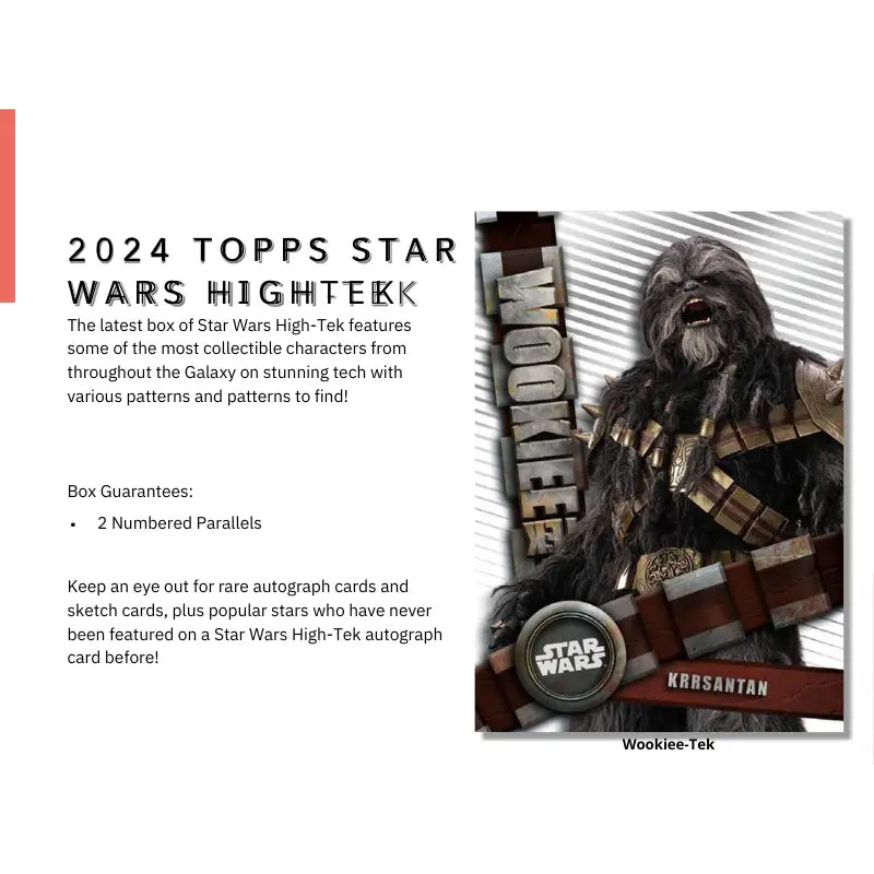 2024 Topps Star Wars Hi-Tek Hobby Box with Wookiee-Tek design and Black Diffractor elements