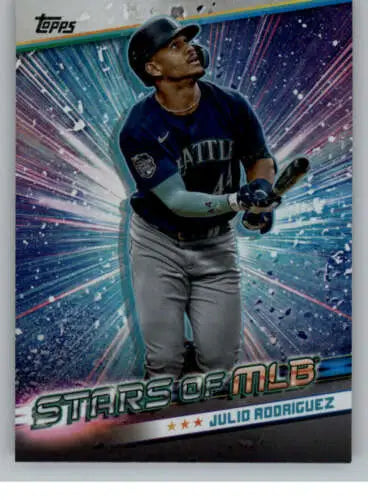 Julio Rodriguez baseball card from 2024 Topps Stars with original gloss and NM-MT condition