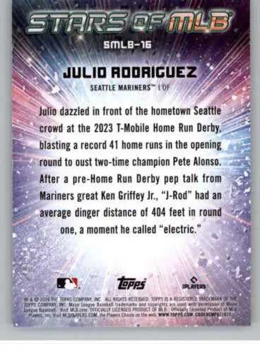 2024 Topps Stars of MLB Julio Rodriguez baseball card with original gloss Mariners