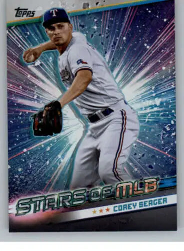 Corey Seager baseball card from 2024 Topps Stars featuring original gloss finish