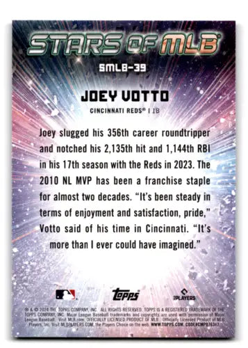 Joey Votto 2024 Topps Stars baseball card with original gloss from NM-MT Reds collection