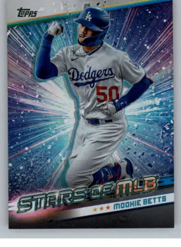 Mookie Betts Topps Stars baseball card with original gloss NM-MT Dodgers edition