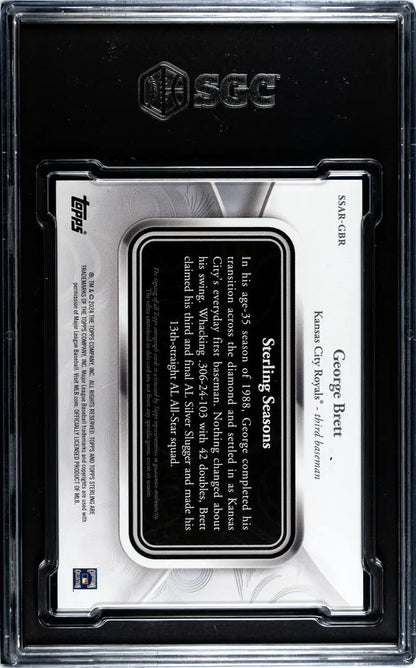 Black and silver graded card holder for 2024 Topps Sterling Seasons George Brett Baseball Card