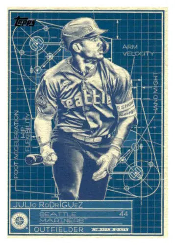 Julio Rodriguez baseball card from 2024 Topps Superstar Blueprint with original gloss